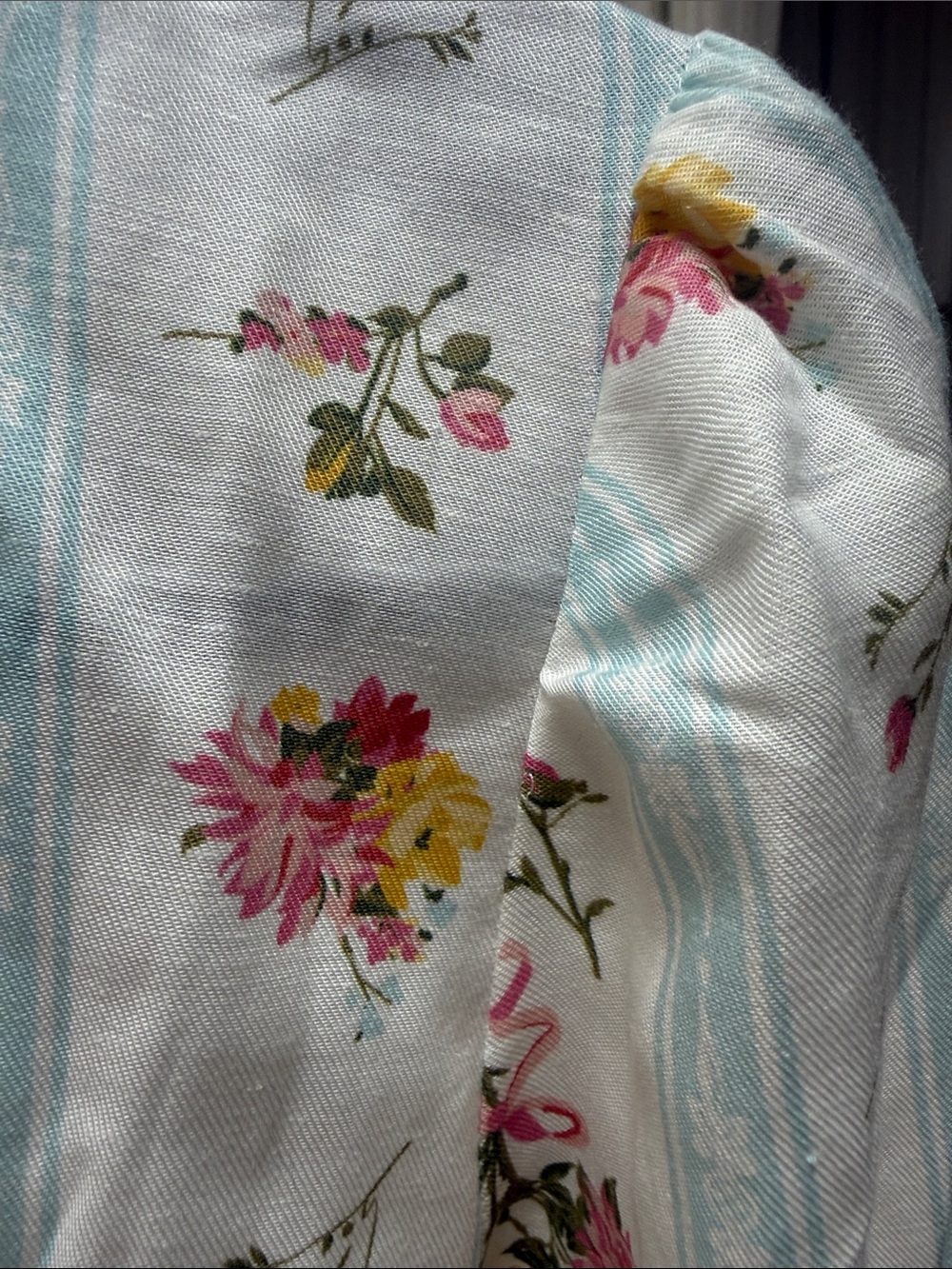 Spartina 449 White Floral Stripe Button-Up Top - Picture 5 of 7